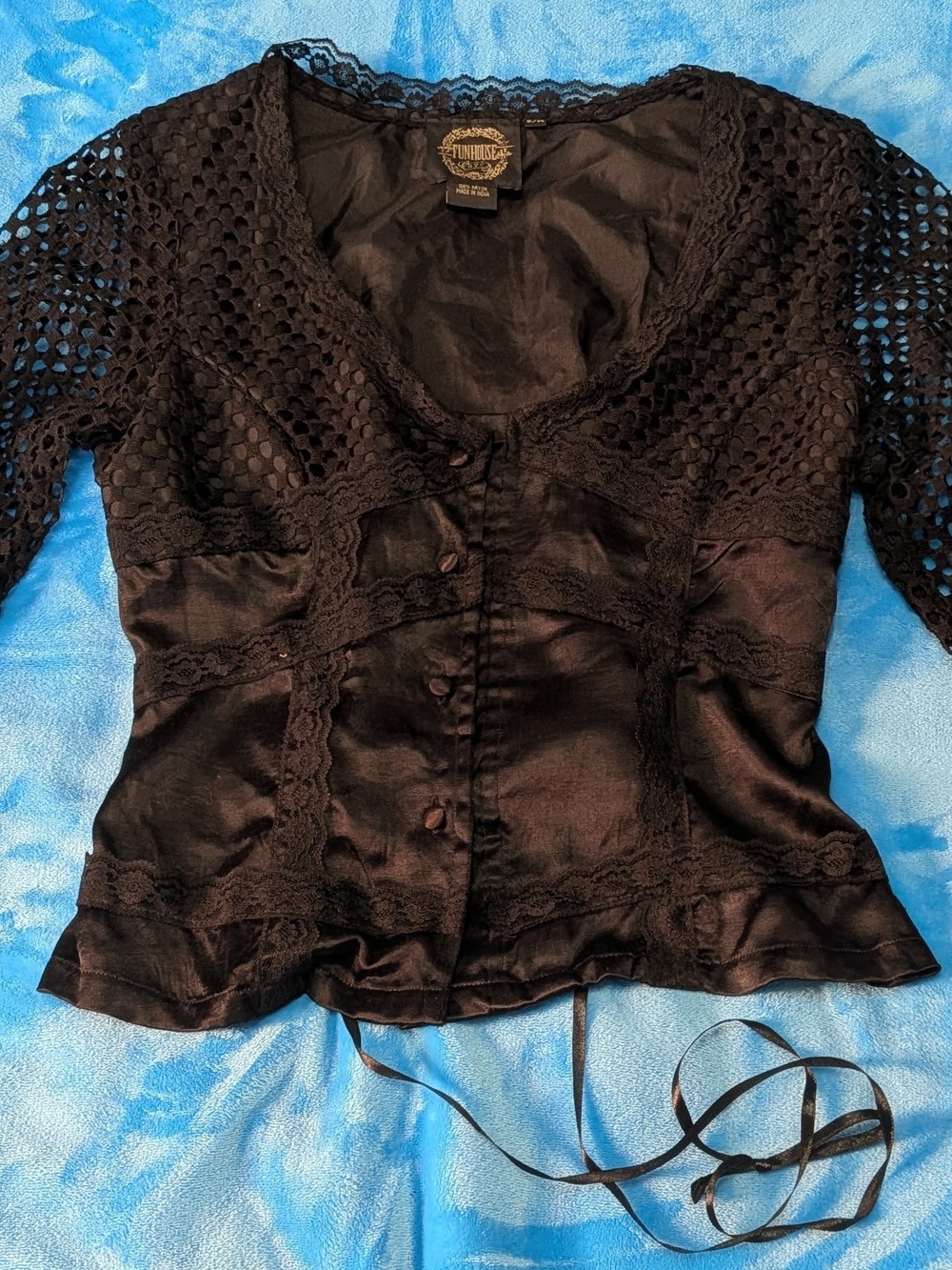 🖤 Black Corset Backed Lace Blouse 🖤